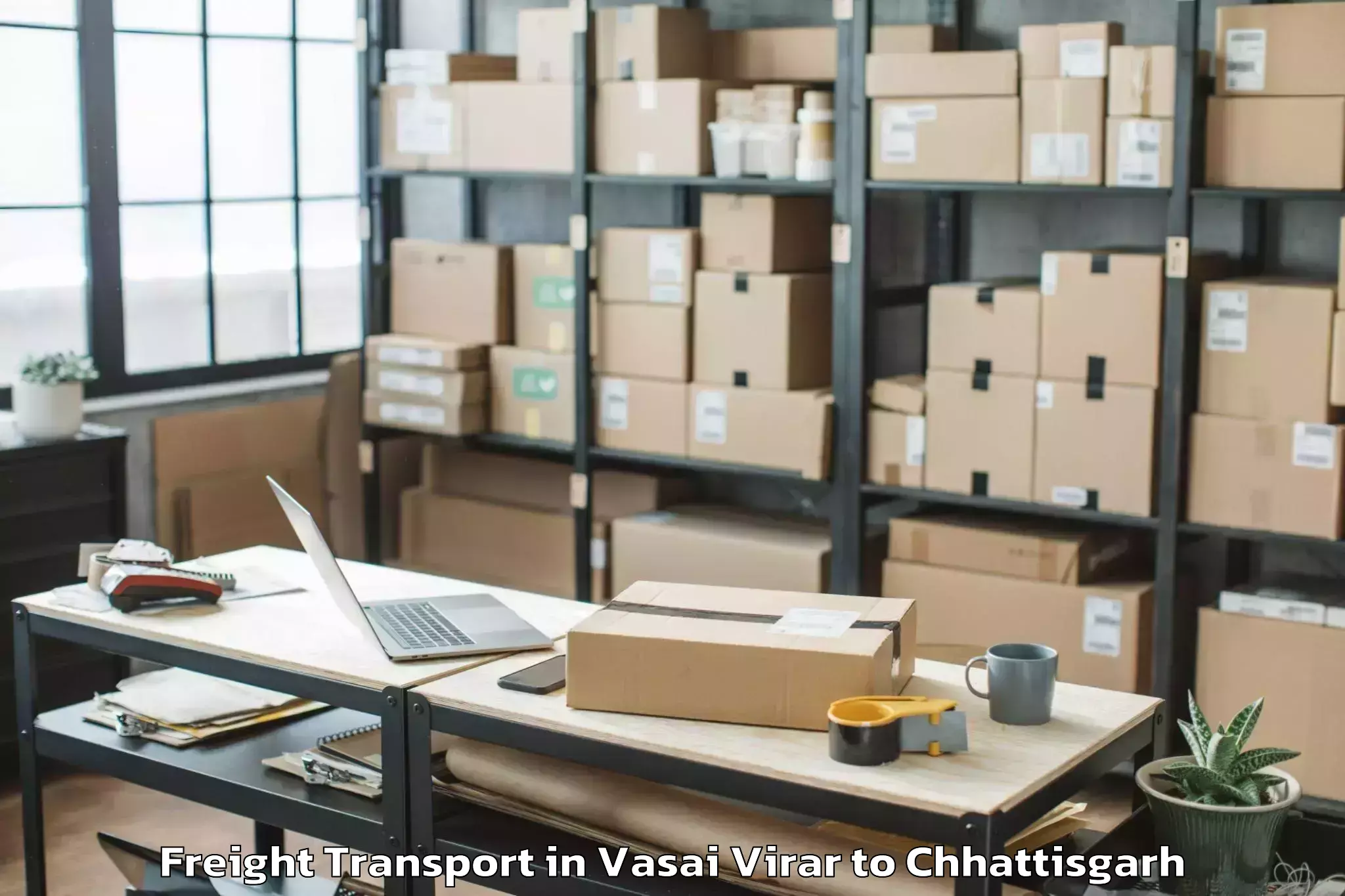 Leading Vasai Virar to Mats University Aarang Freight Transport Provider